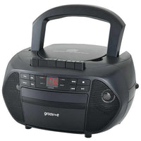 Groov-e Traditional Boombox CD Cassette and FM Radio Black product image