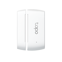 Tapo T110 smart door/window contact sensor — top-down product view, two-piece set