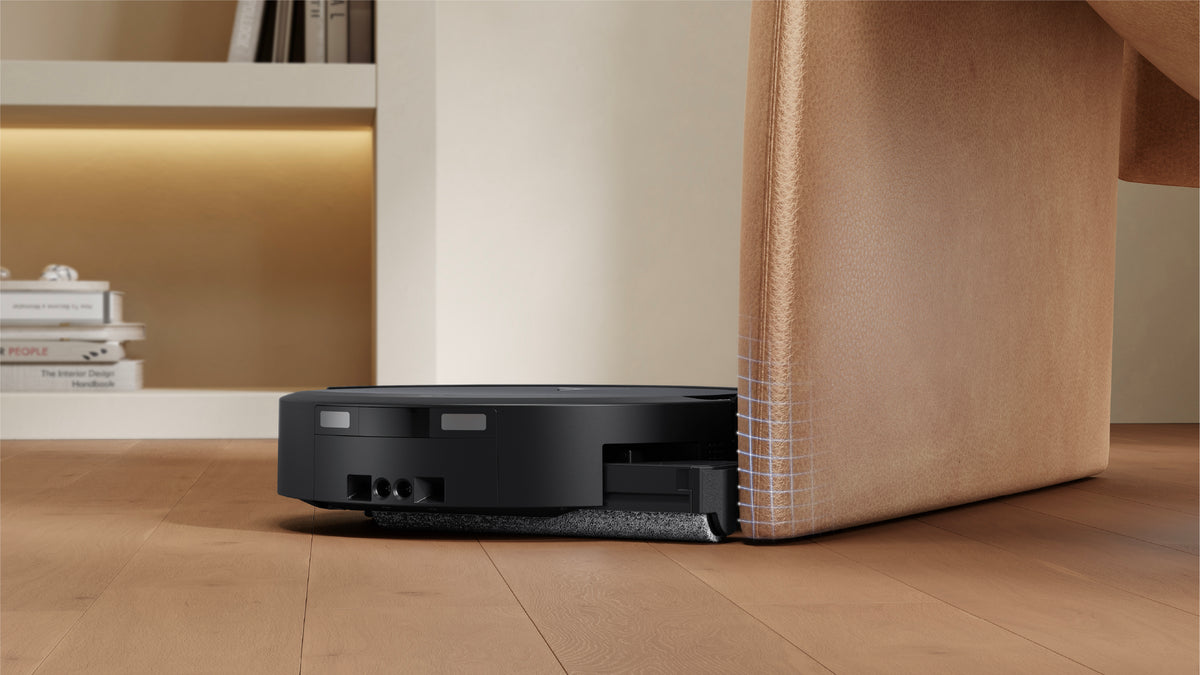 Ecovacs DEEBOT T90 PRO OMNI Robot Vacuum and Mop - Black - edge cleaning along a wall