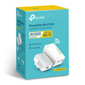 TP-Link TL-WPA4220 KIT AV600 Powerline Wi-Fi Booster 2 LAN, KIT — packaging, two units and 2 Ethernet Ports callout shown