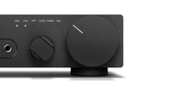 Sennheiser HDV 820 Headphone Amplifier — front panel detail, volume knob and inputs