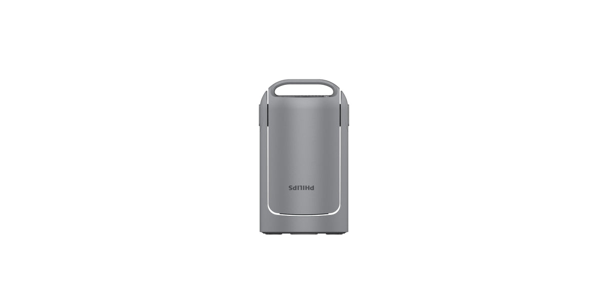 Philips NeoPix 156 HD 720p Short Throw Projector with Wi-Fi Screen Mirroring - Grey - rear view with carry handle