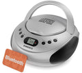Oakcastle CD250 Portable Bluetooth CD Boombox, Silver - product image 1