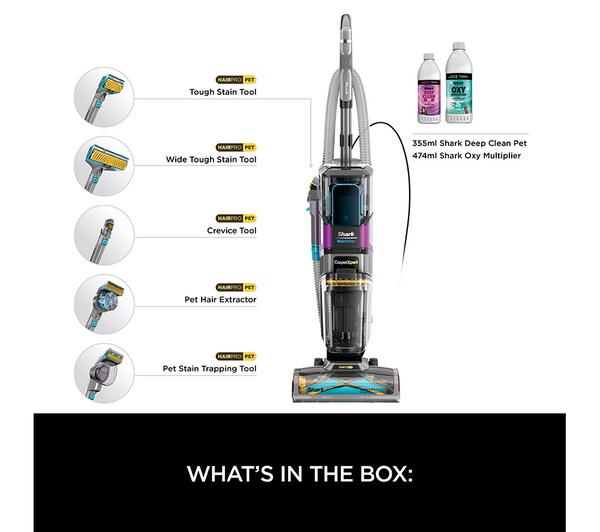 Shark CarpetXpert HairPro Pet Deep Carpet Cleaner with Built-In StainStriker – Grey/Orange | EX300UK