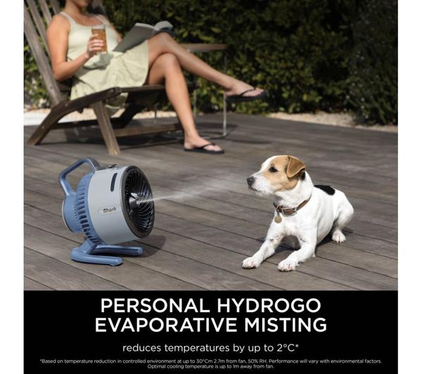 Shark FlexBreeze HydroGo Misting Fan – Glacier Blue | FA050UKBL