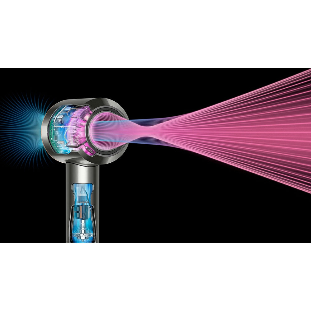 Dyson Supersonic Origin Hair Dryer - Nickel/Copper - airflow graphic