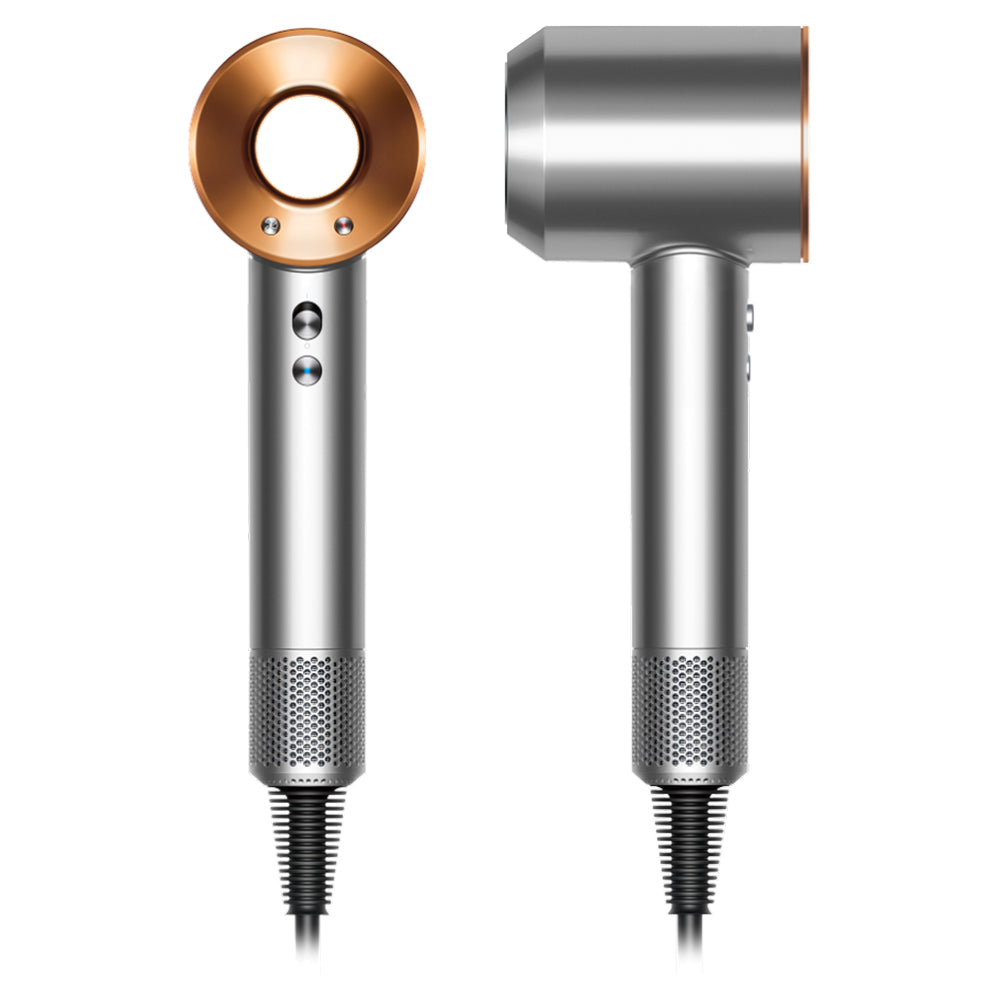 Dyson Supersonic Origin Hair Dryer - Nickel/Copper - front and side view