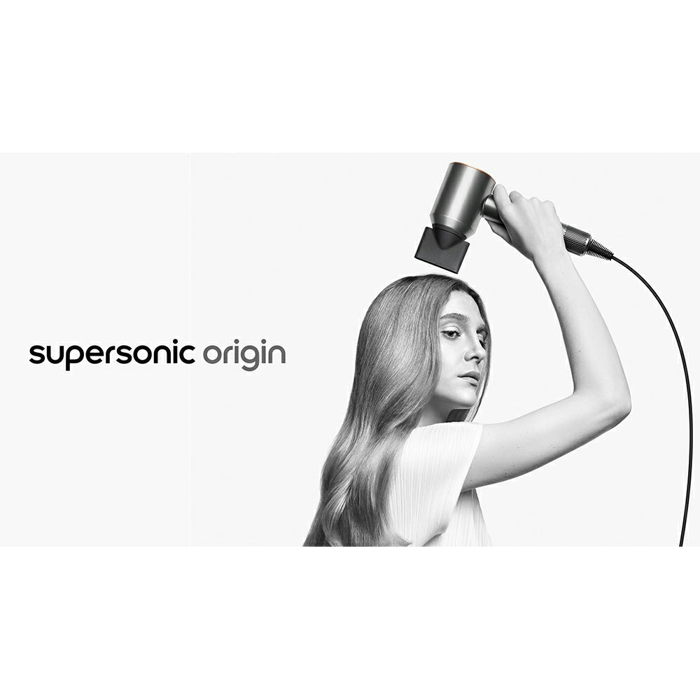 Dyson Supersonic Origin Hair Dryer - Nickel/Copper - in use