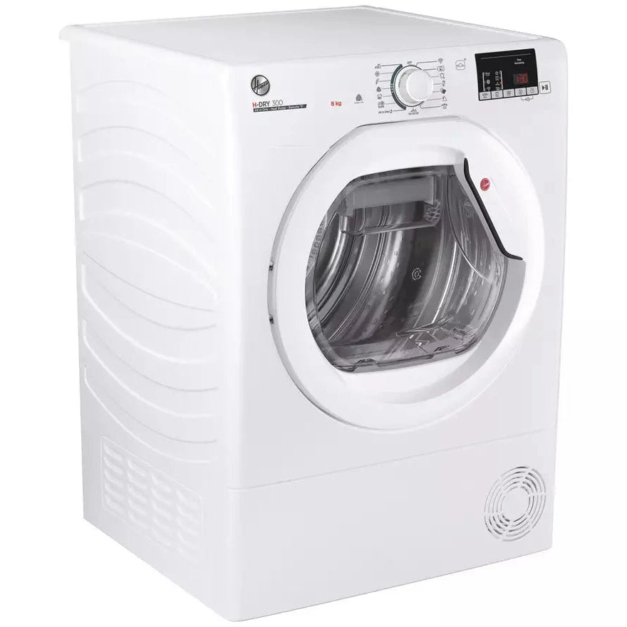 Hoover HLE H8A2DE 80 8KG Heat Pump Tumble Dryer - White | HLEH8A2DE-80 Hoover Tumble Dryer Euronics Ireland