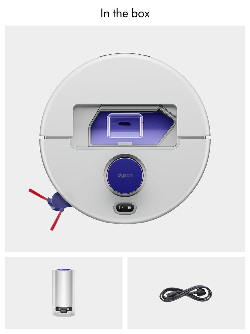 Dyson R1 Nurovi Dry Robot Vacuum Cleaner - Light Grey/Vinca Blue - in the box
