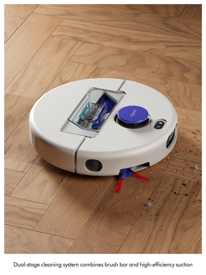 Dyson R1 Nurovi Dry Robot Vacuum Cleaner - Light Grey/Vinca Blue - cleaning a hard floor