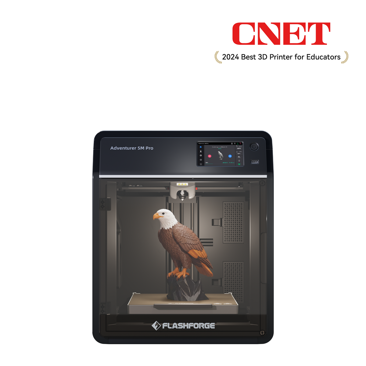 Flashforge Adventurer 5M Pro Enclosed CoreXY 3D Printer - with a finished print