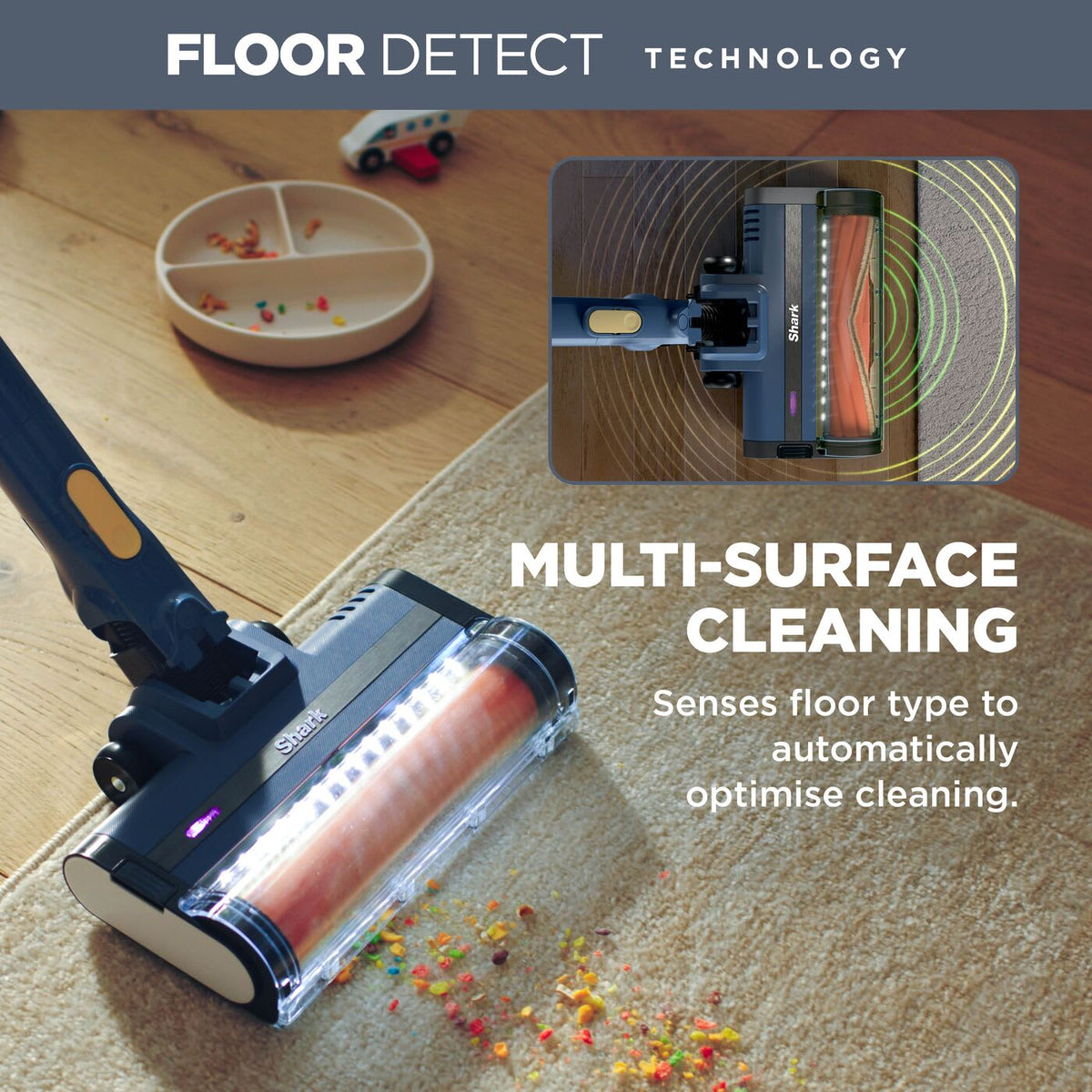 Shark Cordless Stick Vacuum with Anti Hair Wrap - Blue - FloorDetect multi-surface cleaning