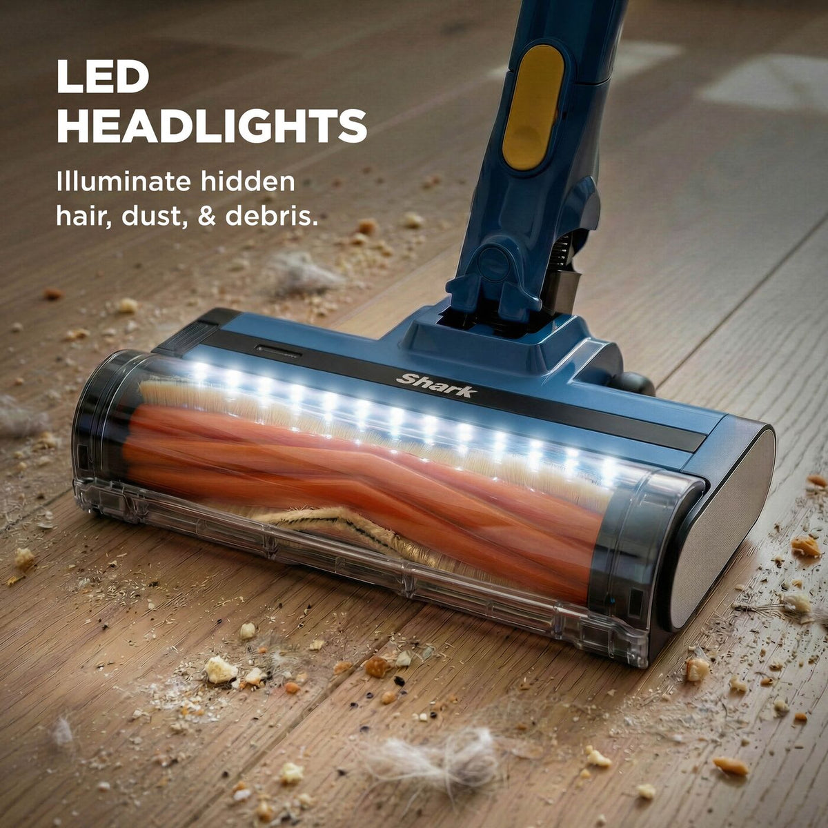 Shark Cordless Stick Vacuum with Anti Hair Wrap - Blue - LED headlights