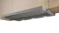 NEFF N 50 90cm telescopic pull-out cooker hood in Silver Metallic