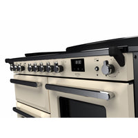 Rangemaster Estel Deluxe 110 Induction range cooker in Pale Cream with Chrome trim