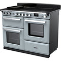 Rangemaster Estel Deluxe 110 Induction range cooker in Misty Blue with Chrome trim