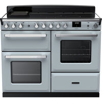 Rangemaster Estel Deluxe 110 Induction range cooker in Misty Blue with Chrome trim