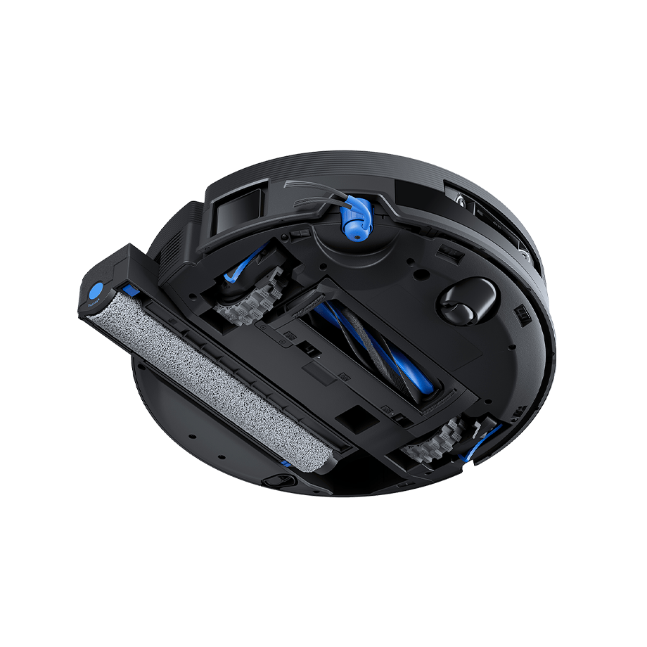 Ecovacs DEEBOT X12 OmniCyclone Bagless Robot Vacuum and Mop - Black - underside with roller mop