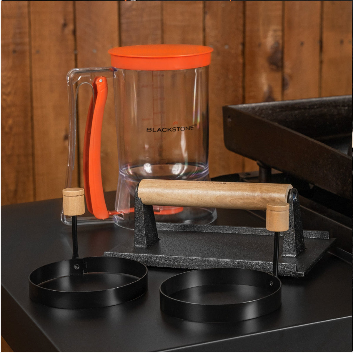 Blackstone 4 Piece Breakfast Kit - kit on the griddle