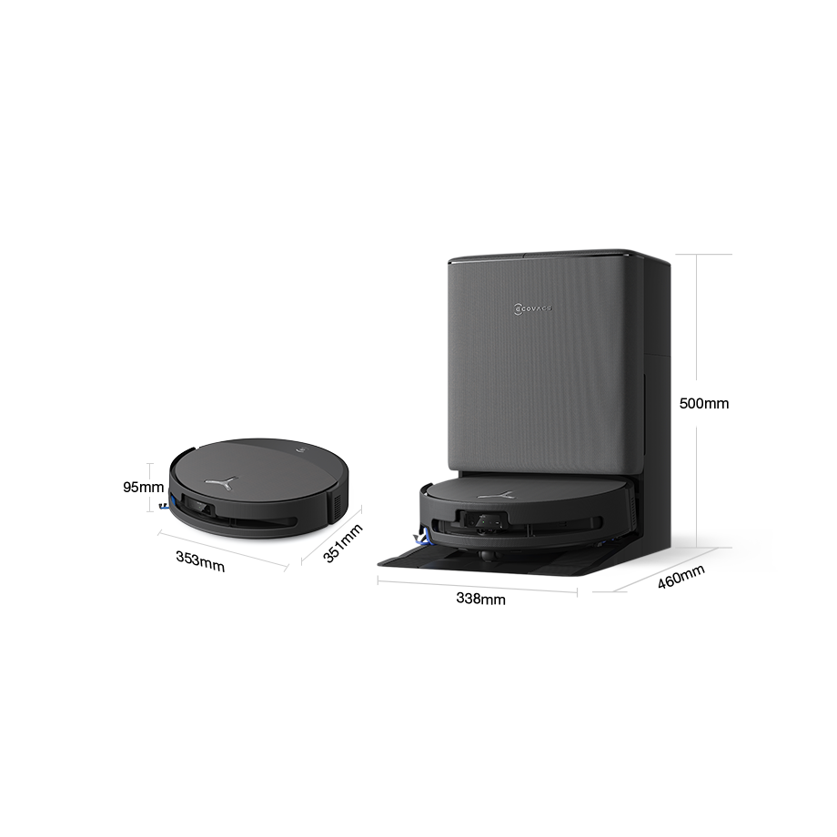 Ecovacs DEEBOT T90 PRO OMNI Robot Vacuum and Mop - Black - dimensions