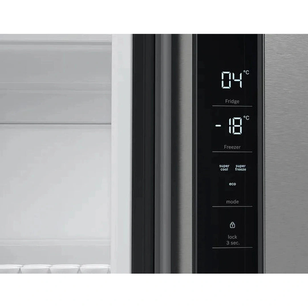 Bosch XXL KFN96VPEAG 4 door fridge freezer touch control display close-up