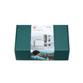 Outin Nano Forest Green portable espresso machine beside its Nano Protective Case with capsule storage