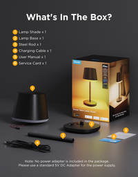 Govee Table Lamp Classic Cordless Smart Table Lamp Black - official product image