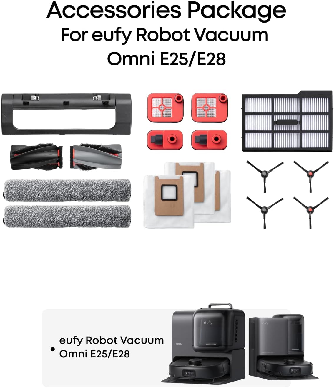 Eufy Accessories Pack for Robot Vacuum Omni E28 & E25 | T290QAR0