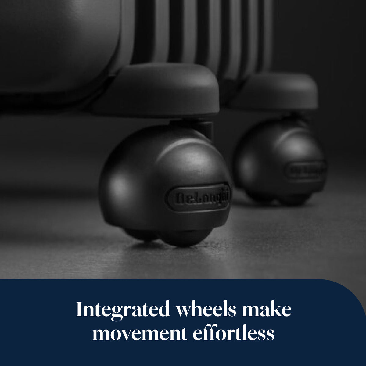 De'Longhi Radia S Grey Oil-Filled Radiator 2kW - integrated wheels