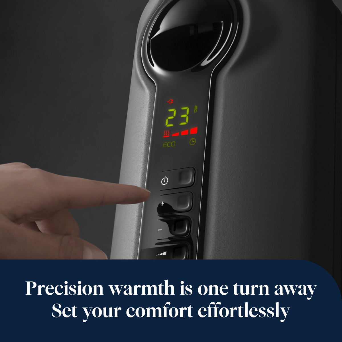 De'Longhi Radia S Grey Oil-Filled Radiator 2kW - precise temperature control