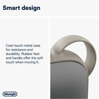 De'Longhi Capsule Fit 2400W Fan Heater - Grey - cool-touch metal case and soft-touch handle