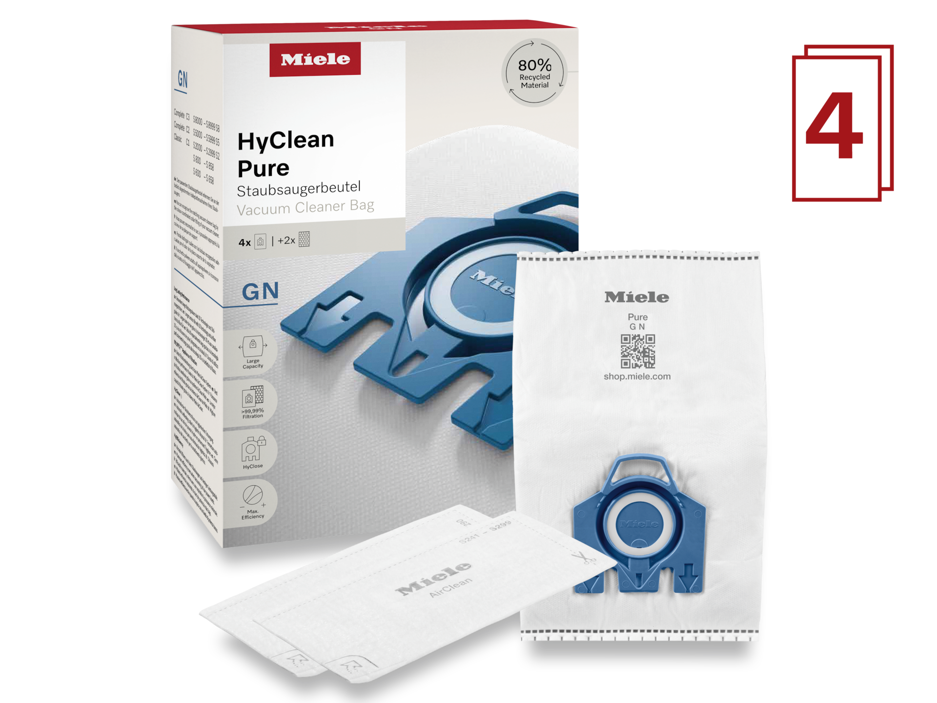 Miele HyClean Pure GN vacuum cleaner bag | 12421130 Miele Vacuum Accessories Euronics Ireland