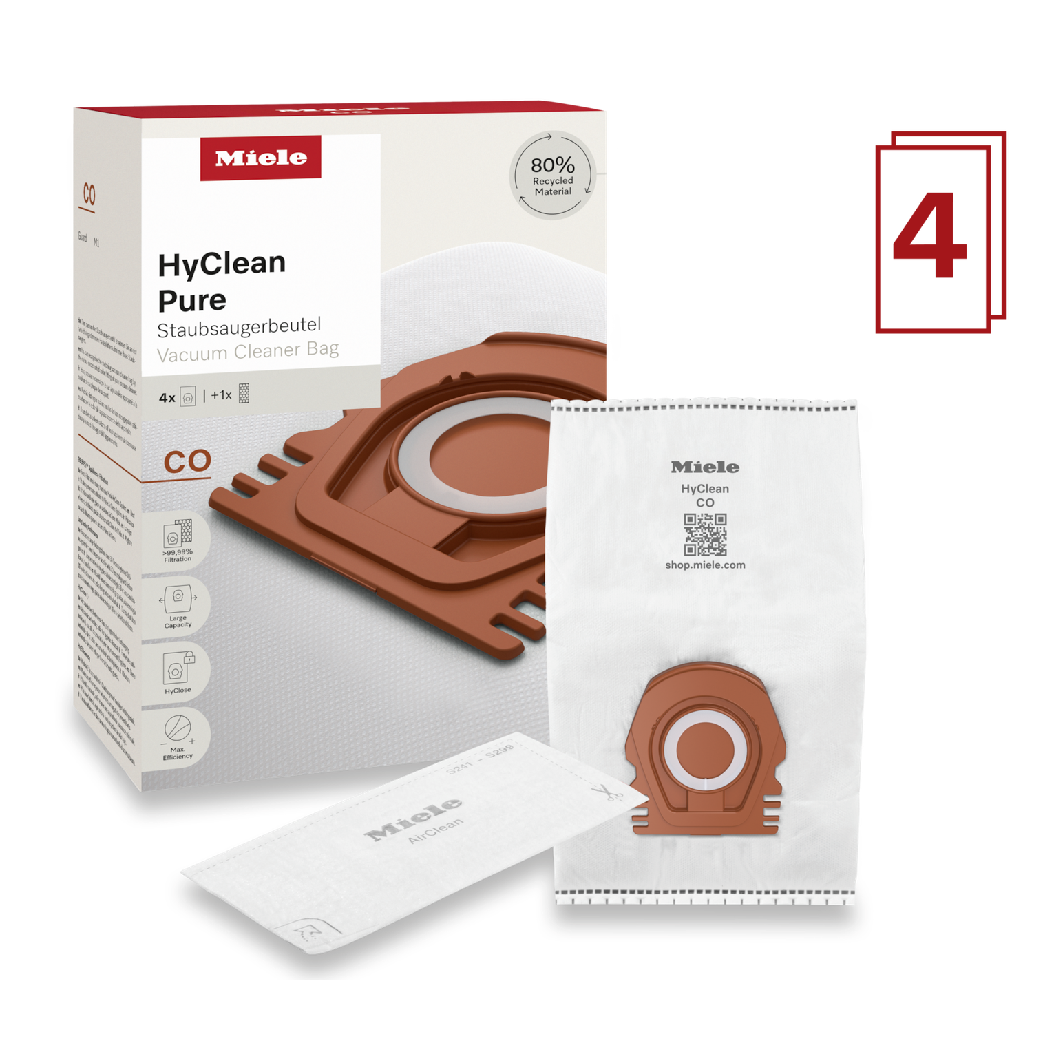 Miele HyClean Pure CO vacuum cleaner bag | 12557080 Miele Vacuum Accessories Euronics Ireland