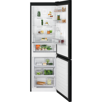 Electrolux 60cm TwinTech NoFrost Freestanding Fridge Freezer Matte Black | LNT6ME33K0