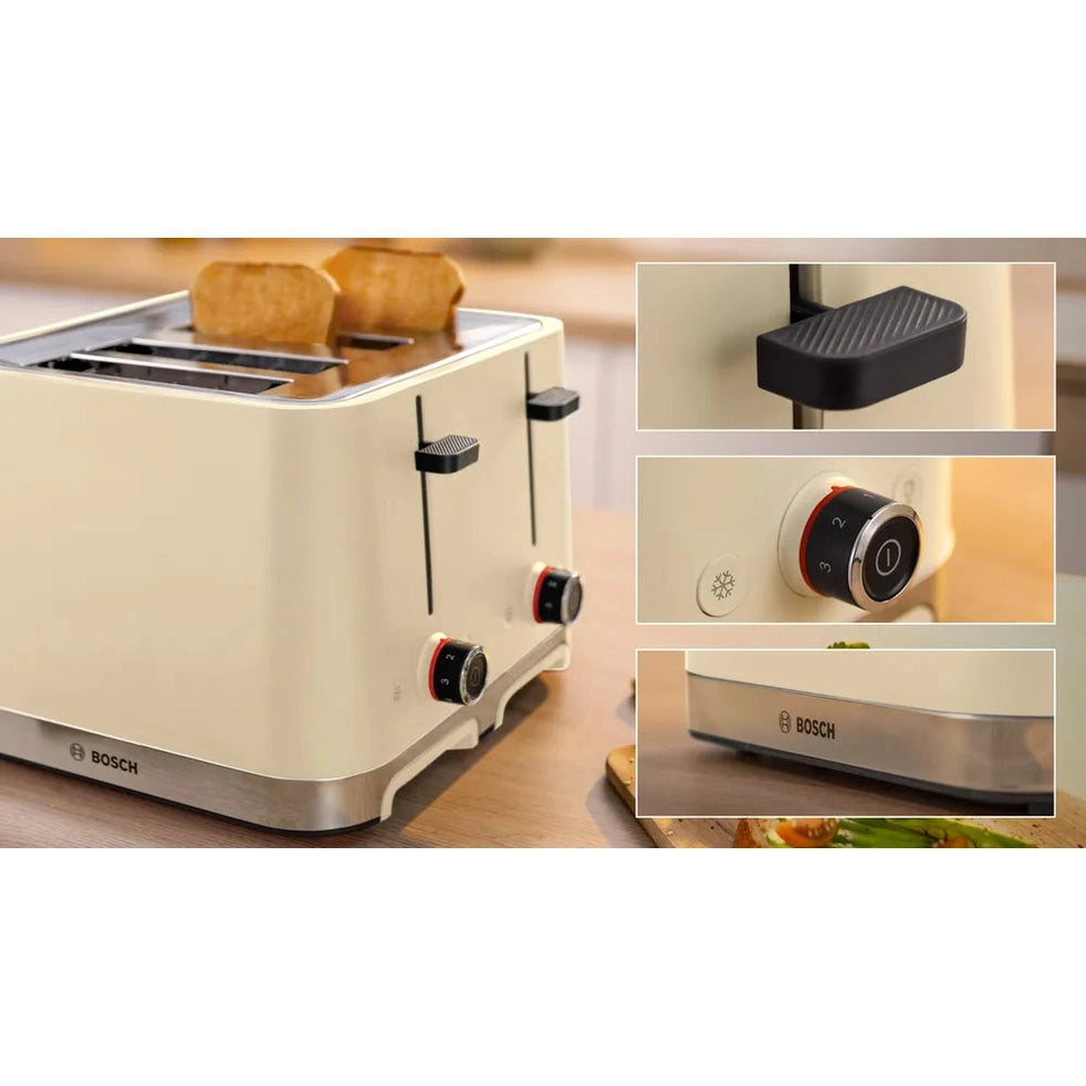 Bosch MyMoment 4-Slice Cream Toaster | TAT4M247GB Bosch Toaster Euronics Ireland