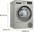 Bosch WQG245S9GB Series 6 9kg heat pump tumble dryer in Silver Inox