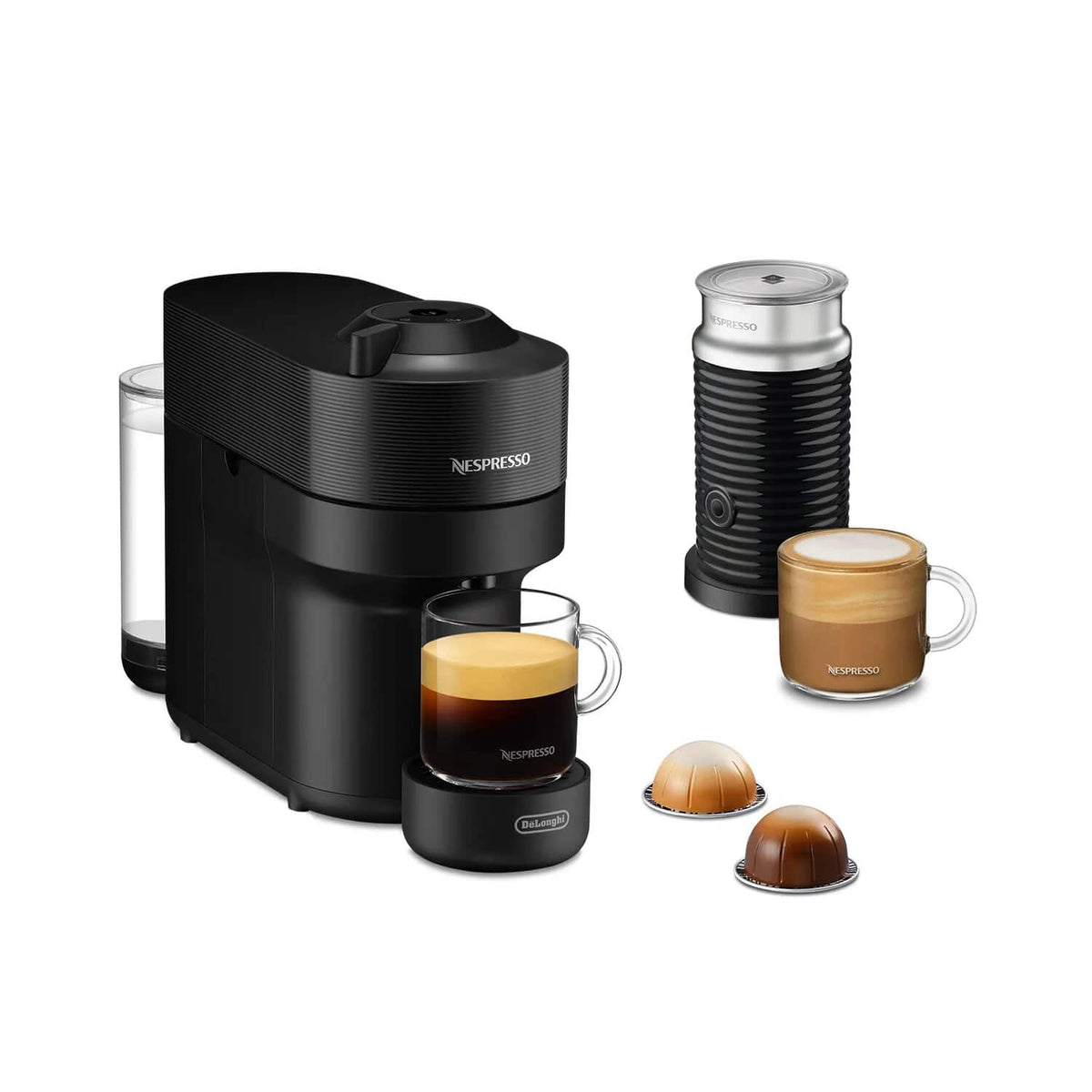 De'Longhi Nespresso Vertuo Pop with Aeroccino - Black - with Aeroccino milk frother