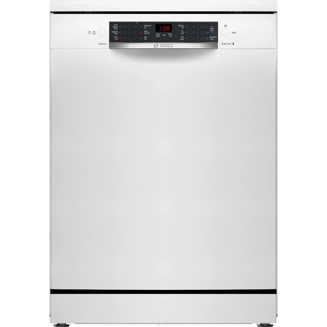 Bosch Series 2 free-standing dishwasher 60 cm White | SMS26AW08G Bosch Dishwasher Euronics Ireland