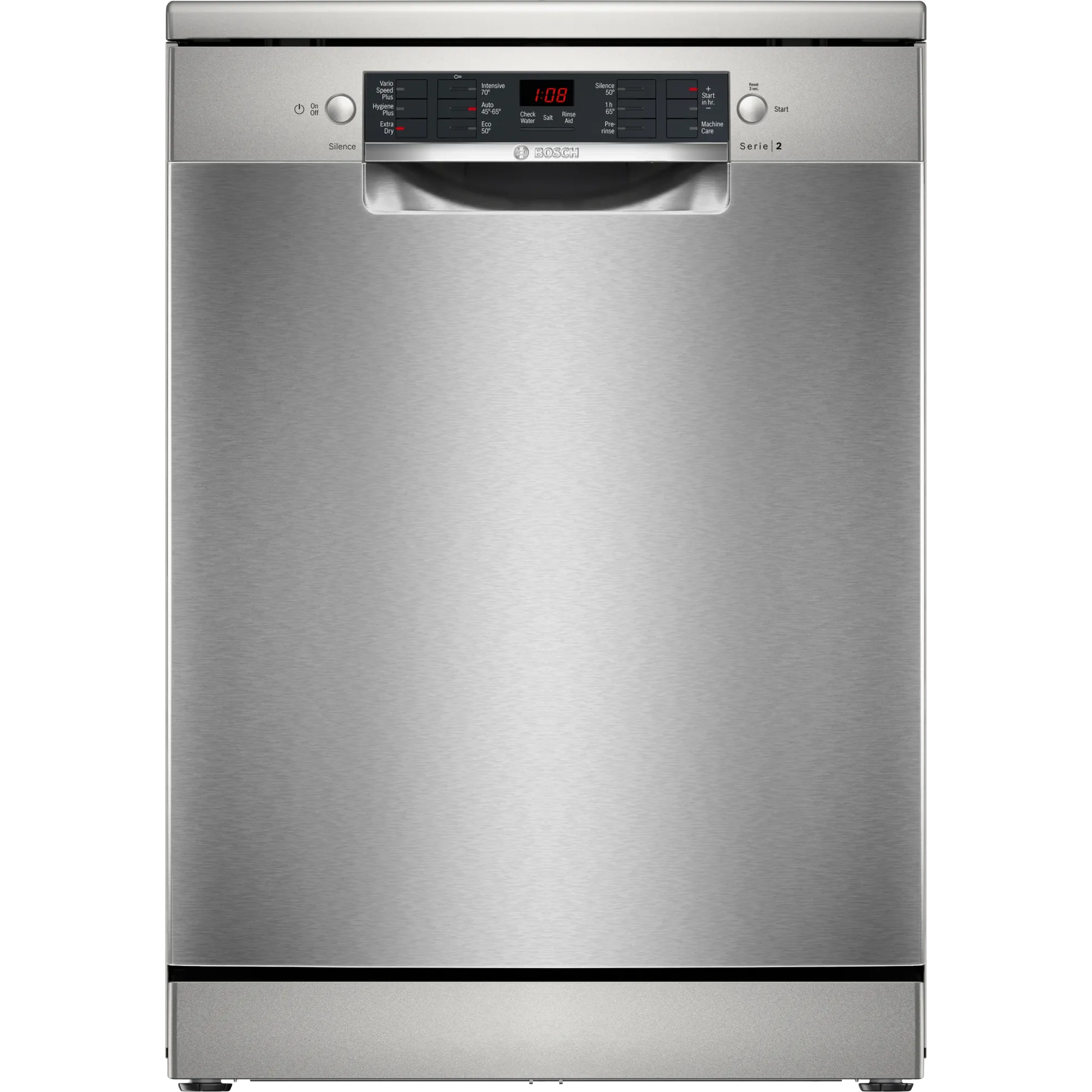 Bosch Series 2 free-standing dishwasher 60 cm Brushed steel anti-fingerprint | SMS26AI08G Bosch Dishwasher Euronics Ireland