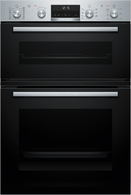Bosch Series 6 Built-In Double Oven with Pyrolytic Cleaning - Stainless Steel | MBA578BS7B
