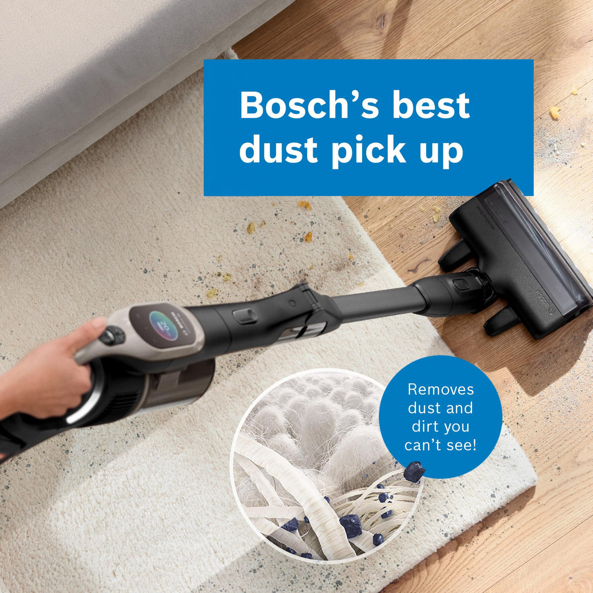 Bosch Unlimited 10 Cordless Vacuum Cleaner - Graphite - Bosch's best dust pick-up