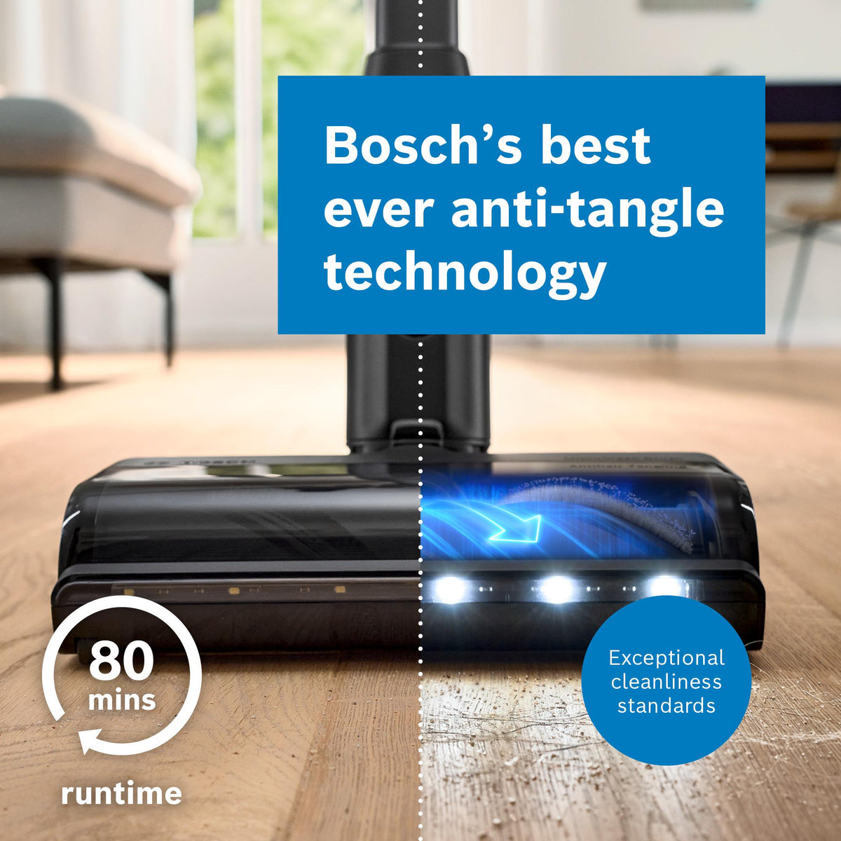 Bosch Unlimited 10 Cordless Vacuum Cleaner - Graphite - Bosch's best ever anti-tangle technology
