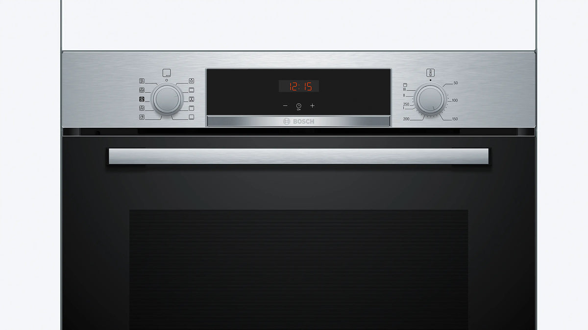 Bosch Series 4 built-in single oven with added steam function in Stainless Steel