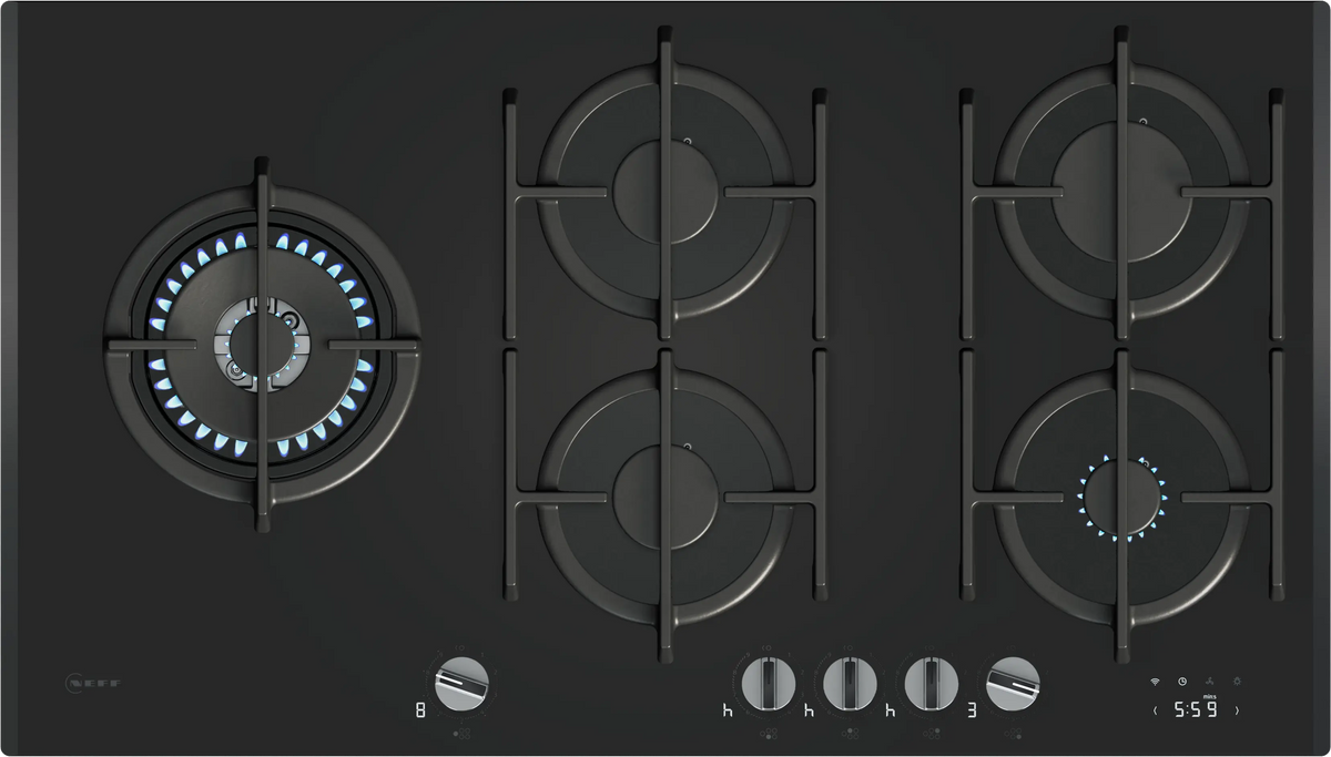 NEFF N 90 T29RHS4S0 90cm 5 burner gas hob in Black