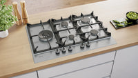 NEFF N 70 T27CIS8N0 75cm 5 burner gas hob in Stainless Steel