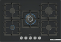 Bosch PPQ7A6I40 Series 6 75cm 5 burner gas hob with wok burner in Black tempered glass