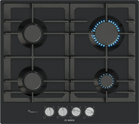 Bosch PCP6A6I90 Series 6 60cm 4 burner gas hob in Black enamel