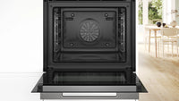 Bosch Series 8 built-in single oven with Air Fry and pyrolytic cleaning in Black