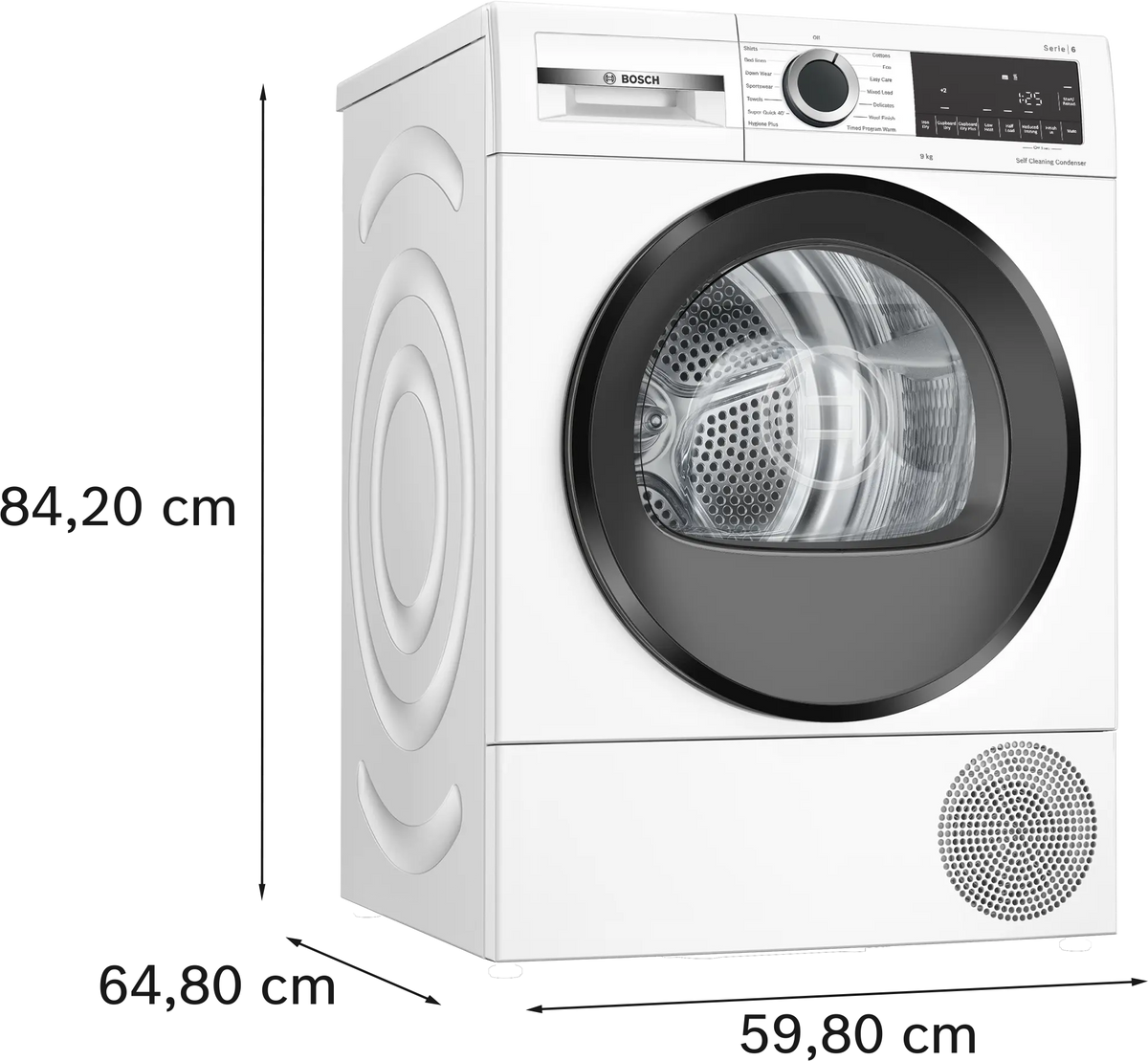 Bosch WQG24500GB Series 6 9kg heat pump tumble dryer in White